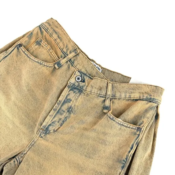 We The Free Tan Boomerang Short Sandy Faded Acid Wash High Rise Long Short