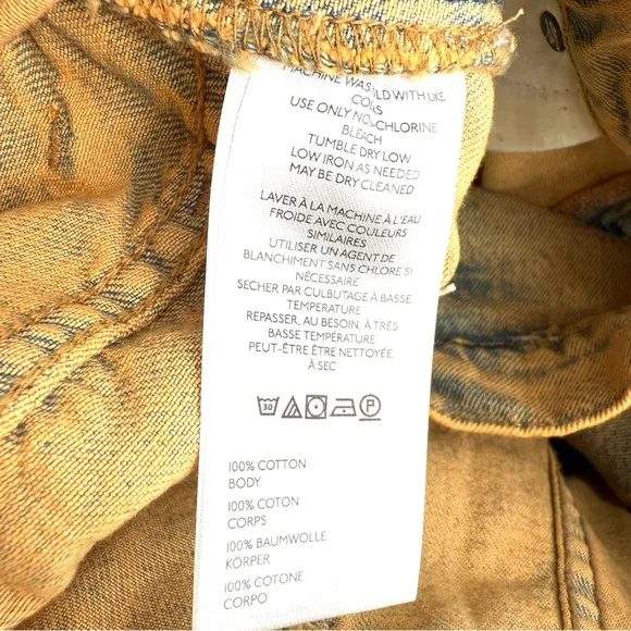 We The Free Tan Boomerang Short Sandy Faded Acid Wash High Rise Long Short