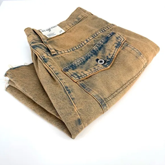 We The Free Tan Boomerang Short Sandy Faded Acid Wash High Rise Long Short