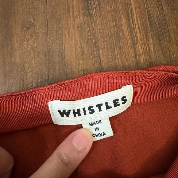WHISTLES Satin Bias Cut Skirt A-Line Midi in Rust