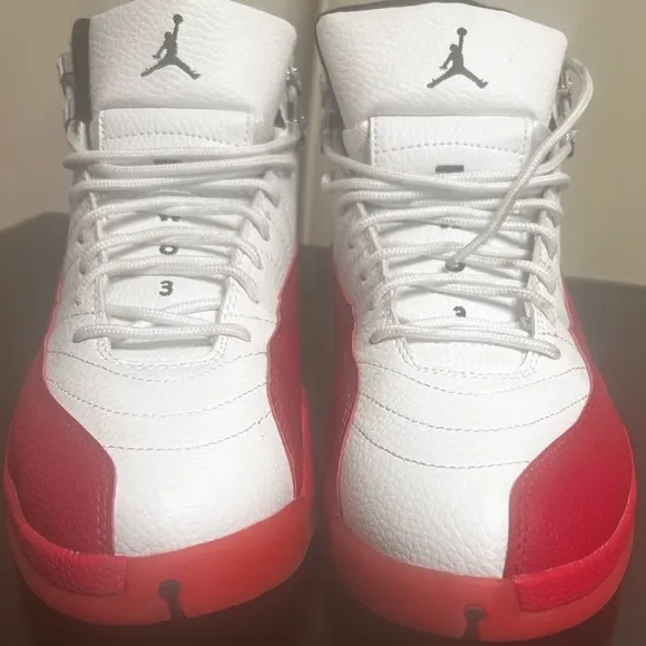 White and Red Basketball Sneakers