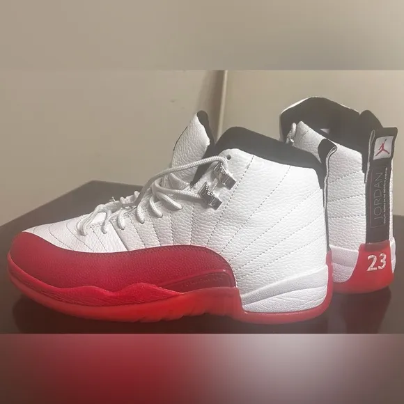 White and Red Basketball Sneakers