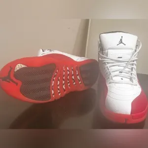 White and Red Basketball Sneakers