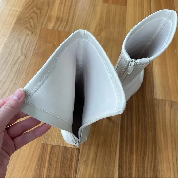 White Stiletto Pointed Toe Heel Boots