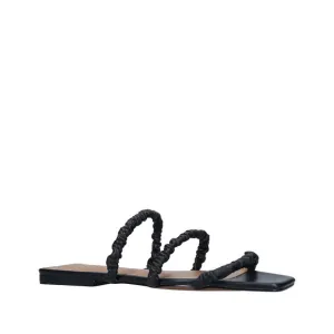 Who What Wear Zela Sandals Women's US 8 Black Leather Square Toe Slip-On KHD730