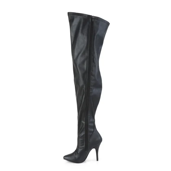 Wide Calf Pointed Heel Thigh High Boots