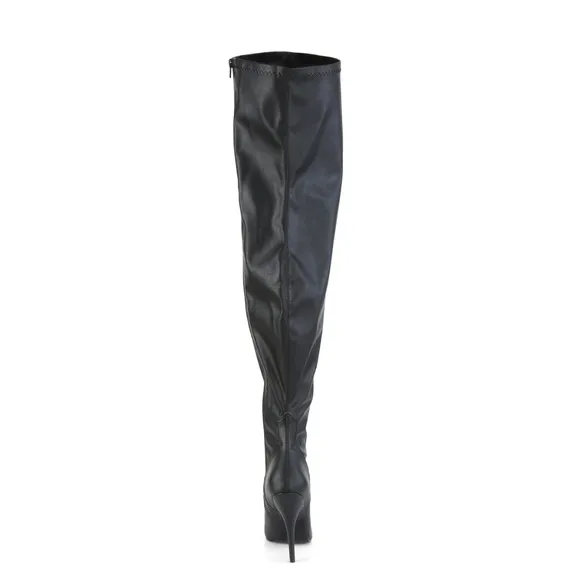Wide Calf Pointed Heel Thigh High Boots