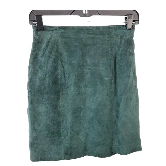 Wilsons Green Suede Leather Skirt Size 8 – Fits Modern Small