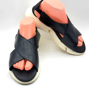 Women's Anthropologie Black Leather Sandals SIZE 10