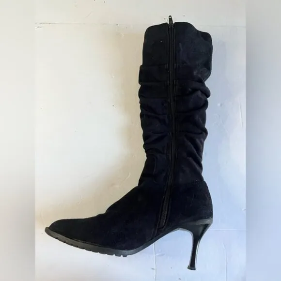 Women’s Black Slouchy Heeled Boots | Approx. Size 9-10