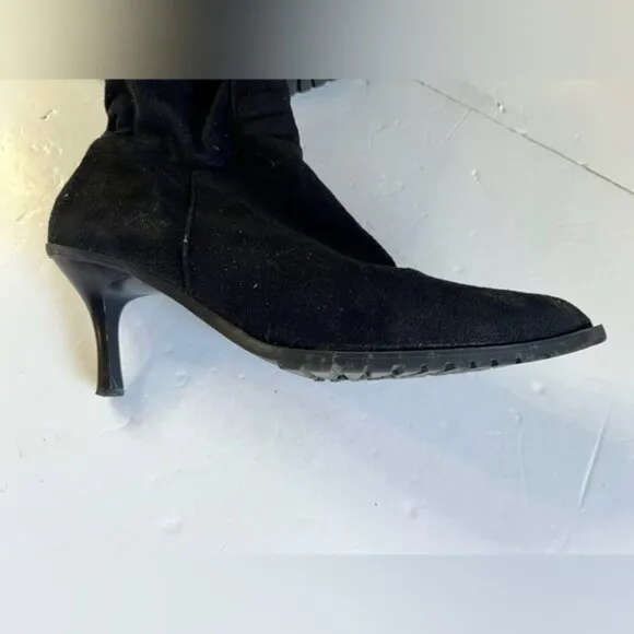 Women’s Black Slouchy Heeled Boots | Approx. Size 9-10
