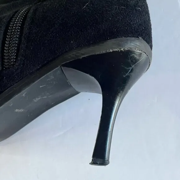 Women’s Black Slouchy Heeled Boots | Approx. Size 9-10