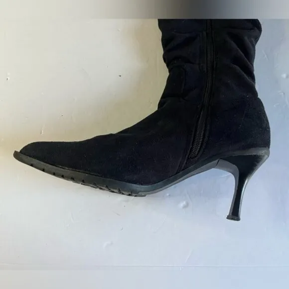 Women’s Black Slouchy Heeled Boots | Approx. Size 9-10