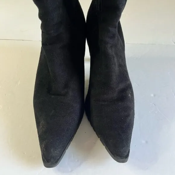 Women’s Black Slouchy Heeled Boots | Approx. Size 9-10