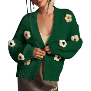 Womens Cardigan Sweaters Dark Green