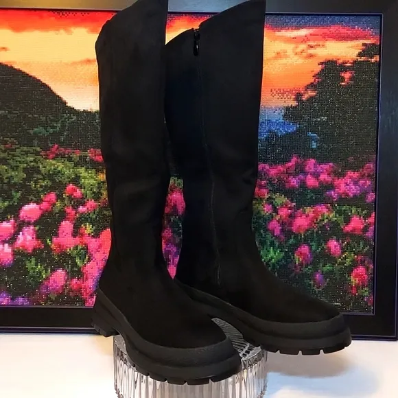 Womens Dream Pairs Knee High Boots Chunky Platform Lug Sole