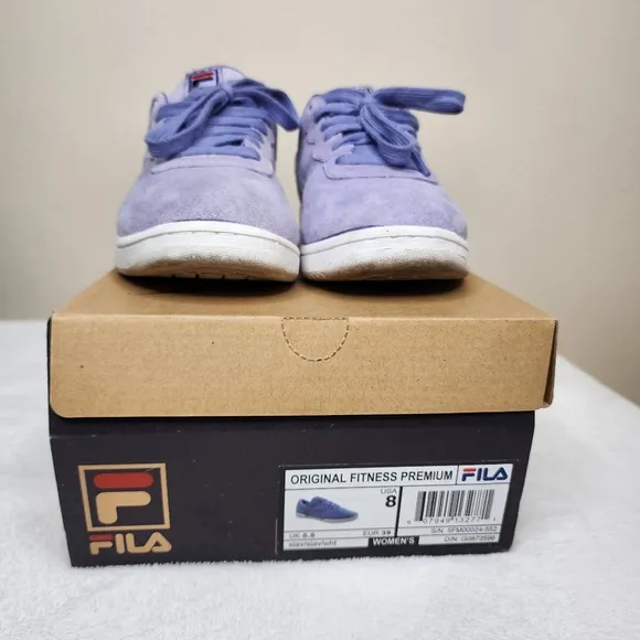 Womens Fila Purple Suede Original Fitness Premium Sneakers Size 8