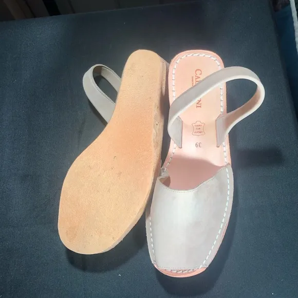 Women’s Leather Calaxini Wedge/Verano Slide Style Sandals