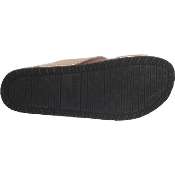 Women's Metallic Crossband Slide Sandals, Lightweight, Comfortable, Stylish