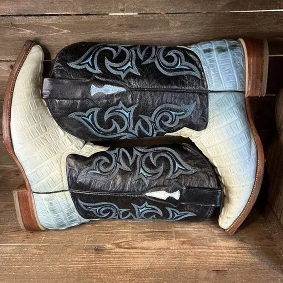 Womens Moon Boots Mexico Alligator Leather Pointed Toe Western‎ Boots Size 10 M