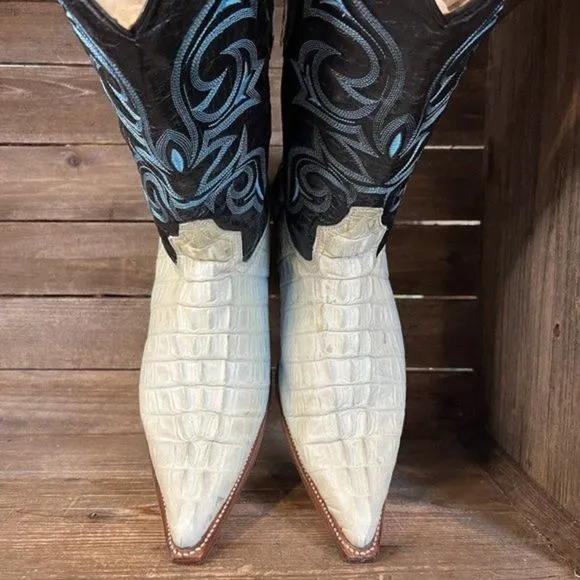 Womens Moon Boots Mexico Alligator Leather Pointed Toe Western‎ Boots Size 10 M