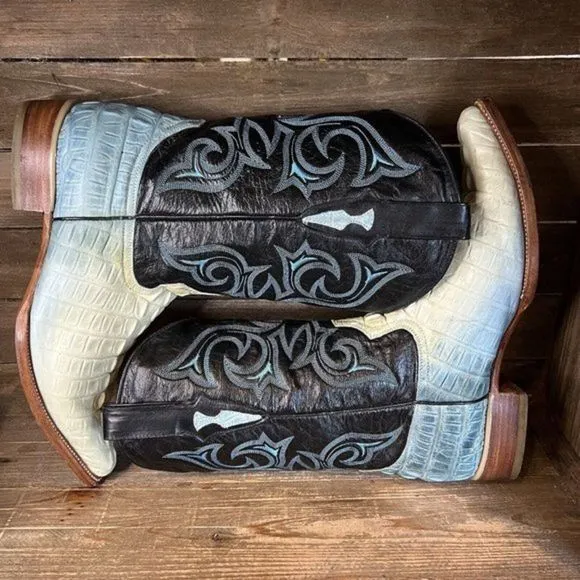 Womens Moon Boots Mexico Alligator Leather Pointed Toe Western‎ Boots Size 10 M