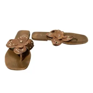 Y2k Miu Miu Leather Flower Studded Boho Sandals 7 leather floral spring designer