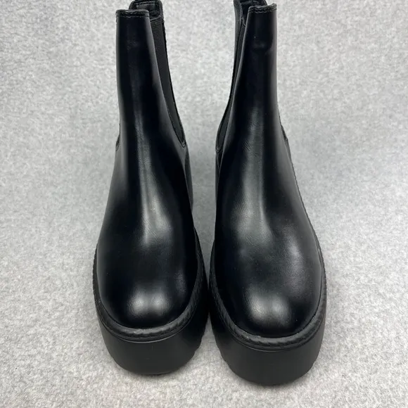 Y2K Nine West Chunky Sole Toe Pull On Chelsea Ankle Boots 9 90s Goth Baddie