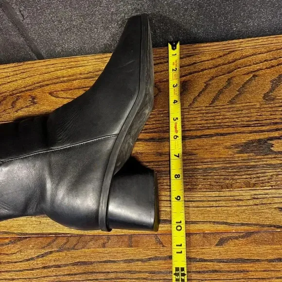 Y2K Vintage NATURALIZER Chunky Black Leather Square Toe Boots Women’s 9