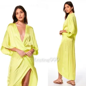 Young Fabulous &amp; Broke Siren Twist Maxi Dress in Margarita Yellow NWT