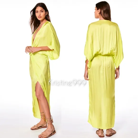 Young Fabulous &amp; Broke Siren Twist Maxi Dress in Margarita Yellow NWT
