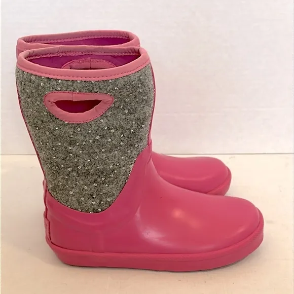 Youth UGG Kex Sparkle Pink Azalea Rain boots size 2 youth Like New