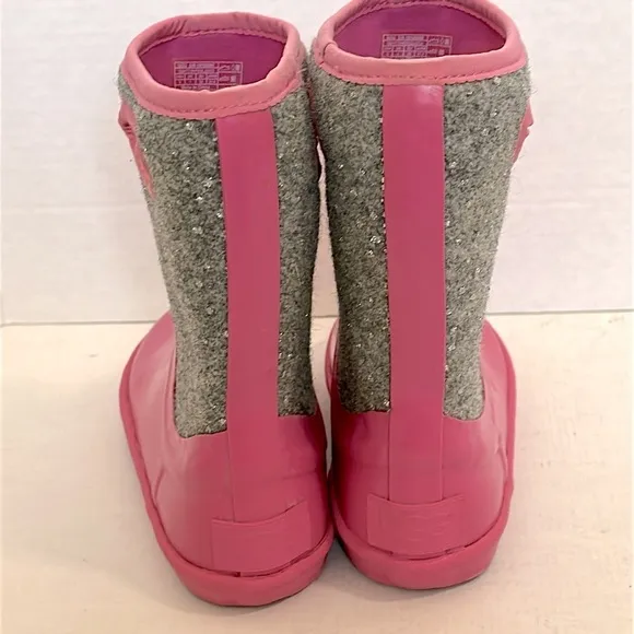 Youth UGG Kex Sparkle Pink Azalea Rain boots size 2 youth Like New