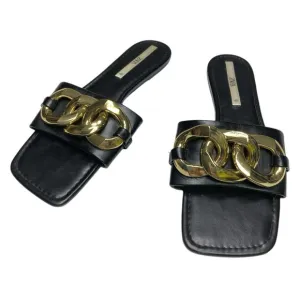 Zara Chain Trim Beach SummerSandals Square Open Toe size 40/9