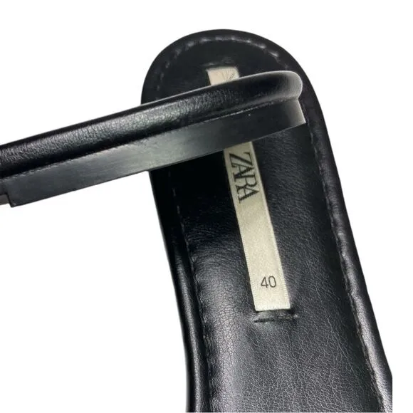 Zara Chain Trim Beach SummerSandals Square Open Toe size 40/9