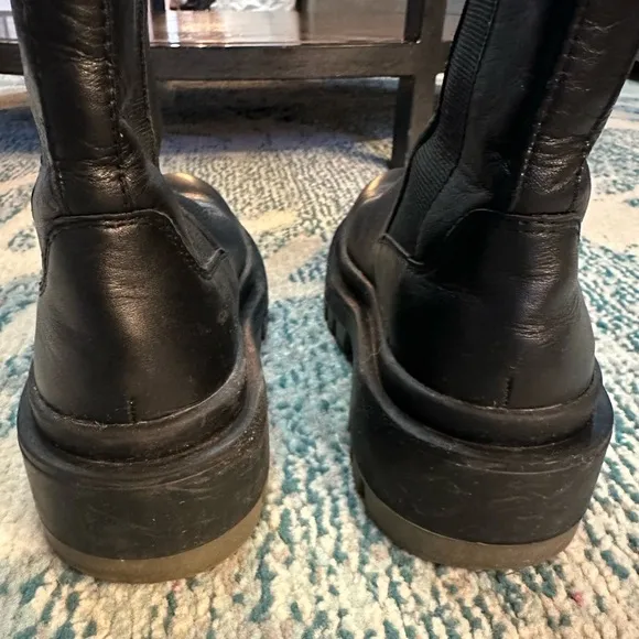 Zara Chunky Lug Sole Black Boots