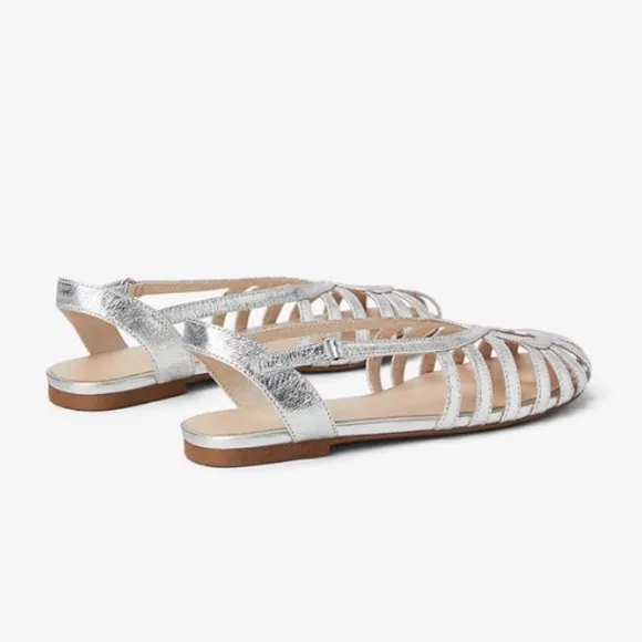 Zara girls silver fisherman sandals