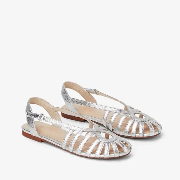 Zara girls silver fisherman sandals