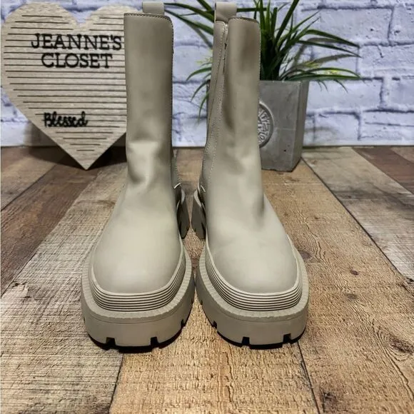 Zara Lug soles beige Boots size 38