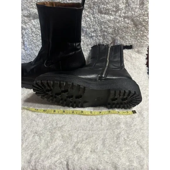 Zara Womens Chunky Platform Mid-Calf Boot Size 39 Or Size 8