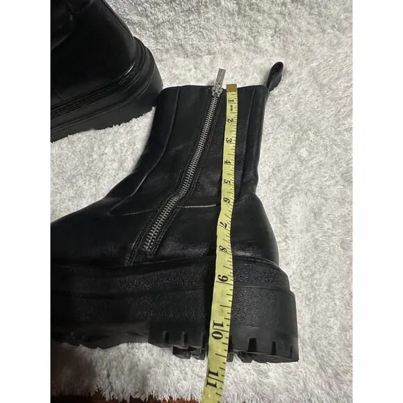 Zara Womens Chunky Platform Mid-Calf Boot Size 39 Or Size 8