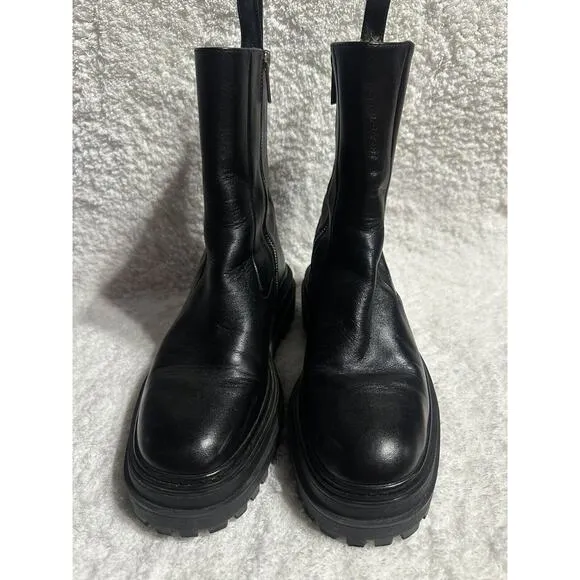 Zara Womens Chunky Platform Mid-Calf Boot Size 39 Or Size 8